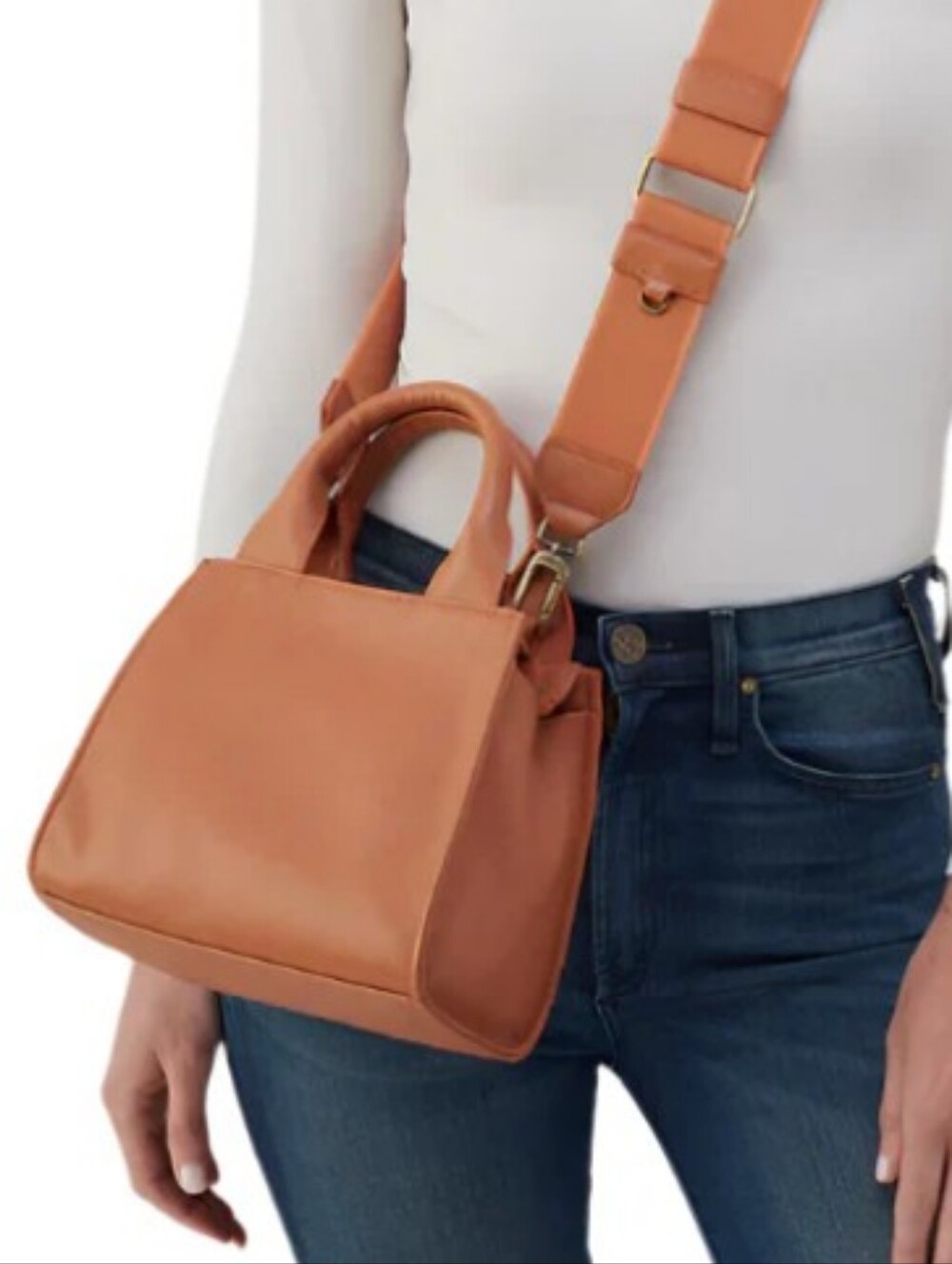 Hobo Cass Small Genuine Leather Top Handle Tote Crossbody Bag